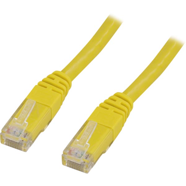 Deltaco Patch Cable, UTP, Cat5e, RJ45, 5m, Yellow